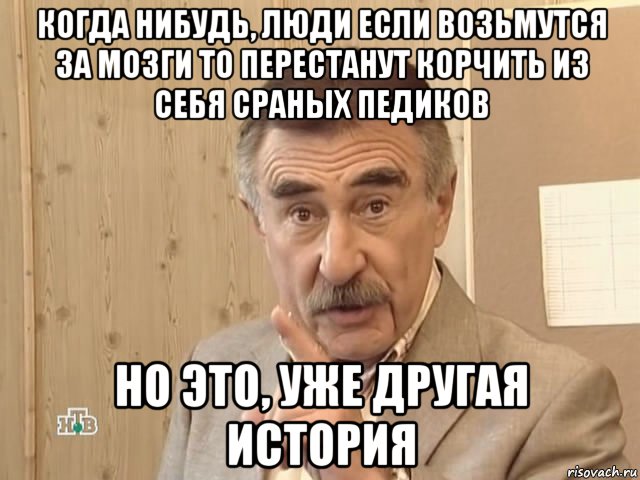 когда нибудь, люди если возьмутся за мозги то перестанут корчить из себя сраных педиков но это, уже другая история, Мем Каневский (Но это уже совсем другая история)