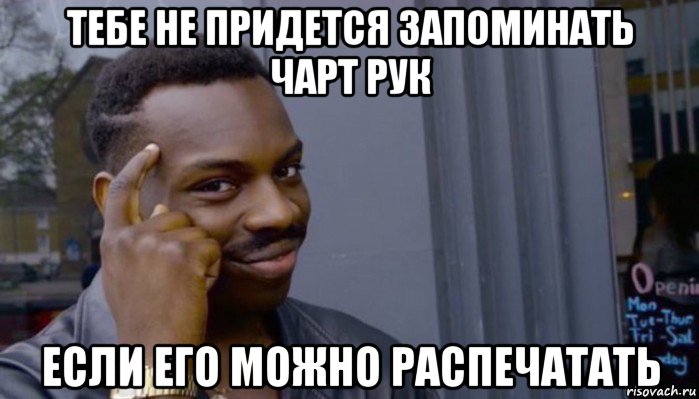 тебе не придется запоминать чарт рук если его можно распечатать, Мем Не делай не будет