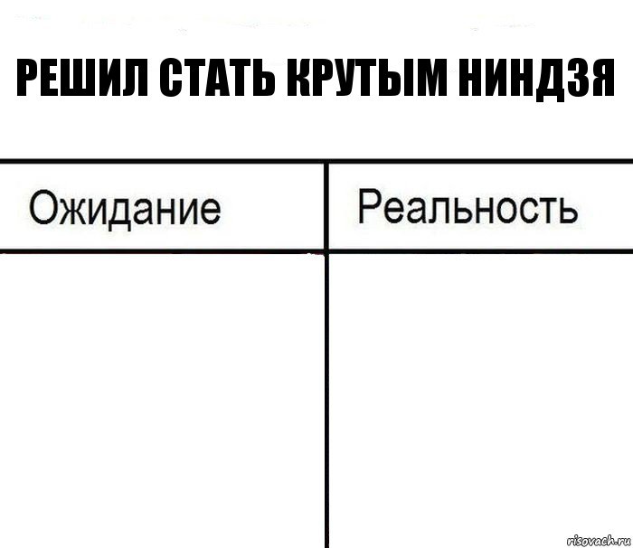 решил стать крутым ниндзя  , Комикс  Ожидание - реальность