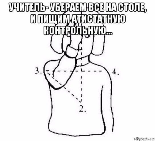 учитель- убераем все на столе, и пищим атистатную контрольную... , Мем  Перекреститься