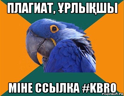 плагиат, ҰрлыҚшы міне ссылка #kbro, Мем Попугай параноик