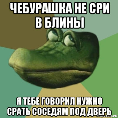 чебурашка не сри в блины я тебе говорил нужно срать соседям под дверь