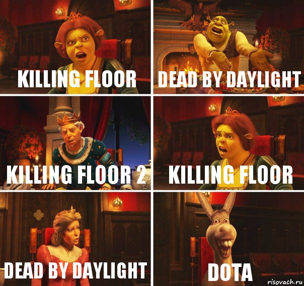 killing floor dead by daylight killing floor 2 killing floor dead by daylight dota, Комикс  Шрек Фиона Гарольд Осел