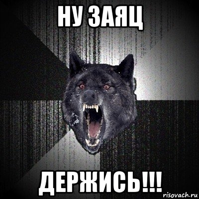 ну заяц держись!!!, Мем Сумасшедший волк