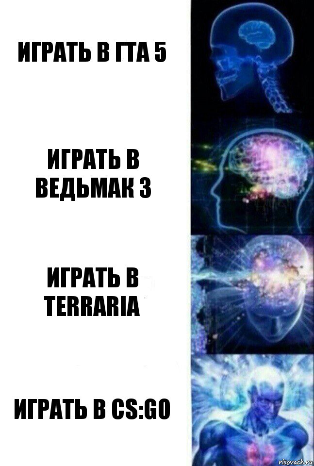 Играть в ГТА 5 Играть в Ведьмак 3 Играть в Terraria Играть в CS:GO, Комикс  Сверхразум