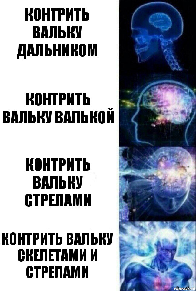 контрить вальку дальником контрить вальку валькой контрить вальку стрелами контрить вальку скелетами и стрелами, Комикс  Сверхразум