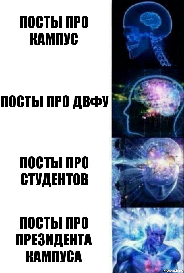 Посты про кампус Посты про двфу Посты про студентов Посты про президента кампуса, Комикс  Сверхразум