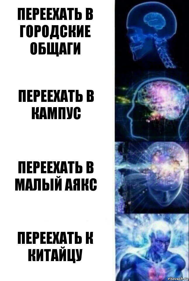 Переехать в городские общаги Переехать в кампус Переехать в малый аякс Переехать к китайцу, Комикс  Сверхразум