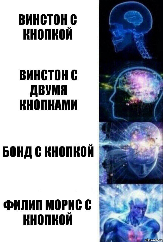 Винстон с кнопкой Винстон с двумя кнопками Бонд с кнопкой Филип Морис с кнопкой, Комикс  Сверхразум