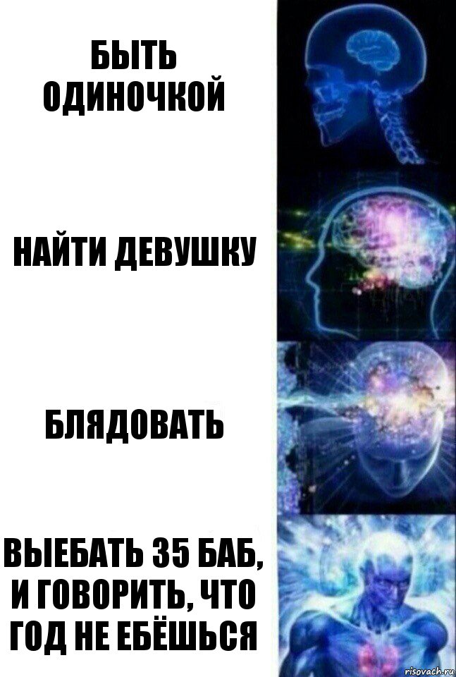 Быть одиночкой Найти девушку Блядовать Выебать 35 баб, и говорить, что год не ебёшься, Комикс  Сверхразум