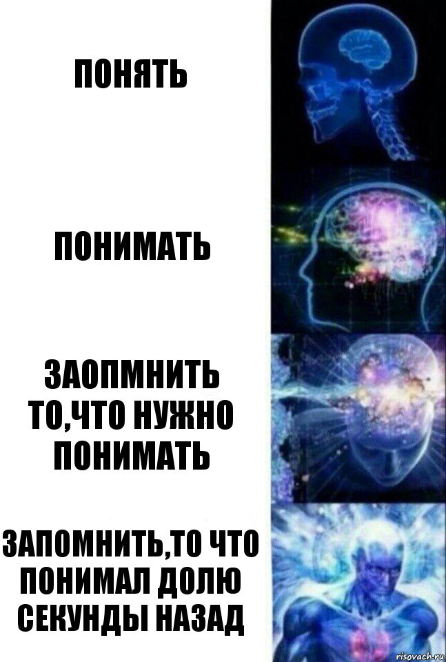 Понять Понимать Заопмнить то,что нужно понимать Запомнить,то что понимал долю секунды назад, Комикс  Сверхразум