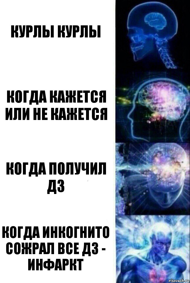 Курлы курлы Когда кажется или не кажется Когда получил дз Когда инкогнито сожрал все дз - инфаркт, Комикс  Сверхразум