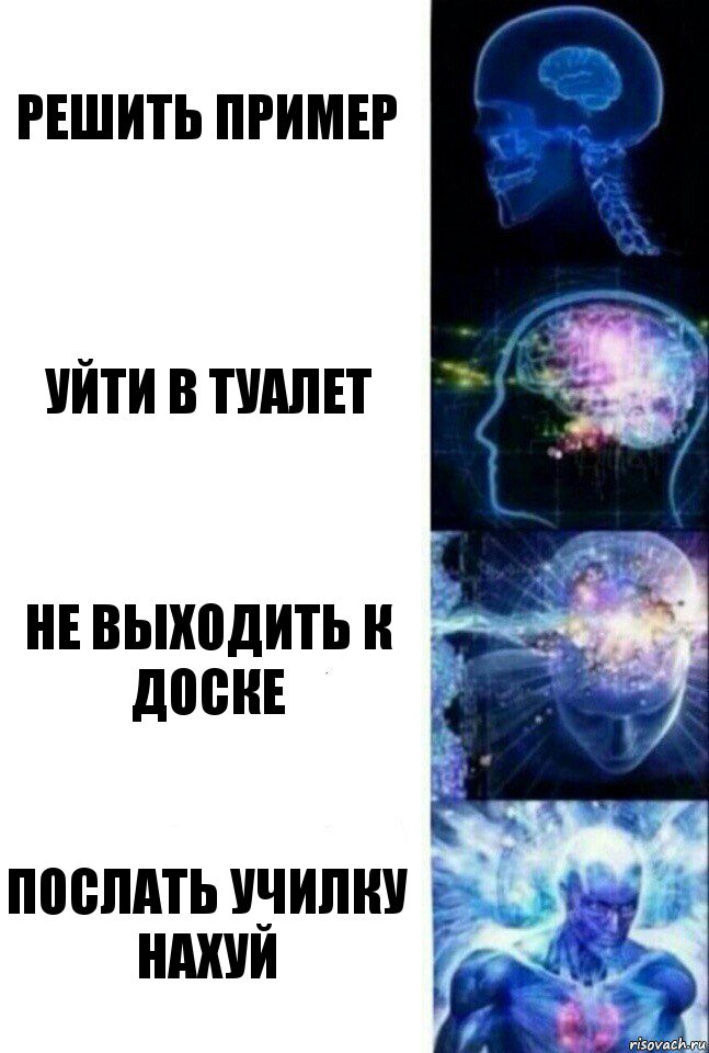 Решить пример Уйти в туалет Не выходить к доске Послать училку нахуй, Комикс  Сверхразум