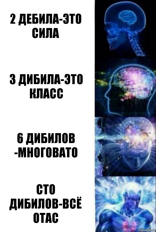 2 ДЕБИЛА-ЭТО СИЛА 3 ДИБИЛА-ЭТО КЛАСС 6 ДИБИЛОВ -МНОГОВАТО СТО ДИБИЛОВ-ВСЁ ОТАС, Комикс  Сверхразум