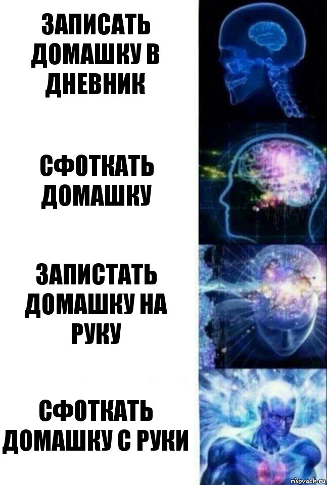 записать домашку в дневник сфоткать домашку запистать домашку на руку сфоткать домашку с руки, Комикс  Сверхразум