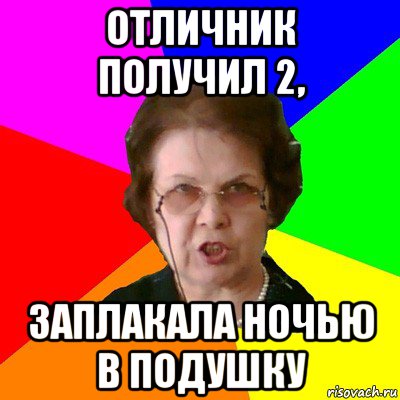 отличник получил 2, заплакала ночью в подушку, Мем Типичная училка