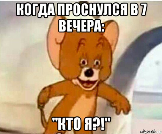 когда проснулся в 7 вечера: "кто я?!"