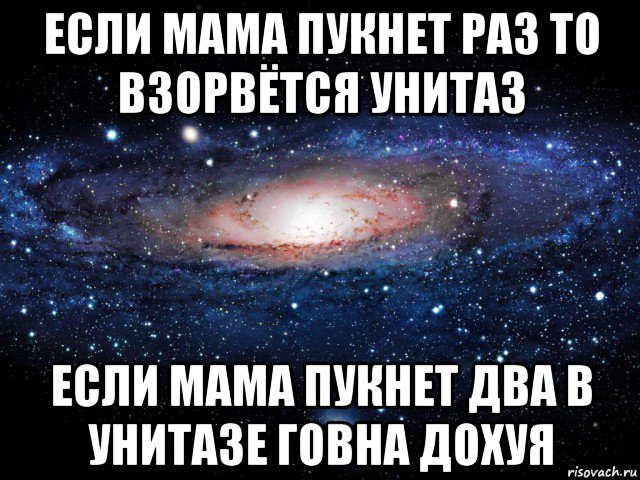 если мама пукнет раз то взорвётся унитаз если мама пукнет два в унитазе говна дохуя, Мем Вселенная