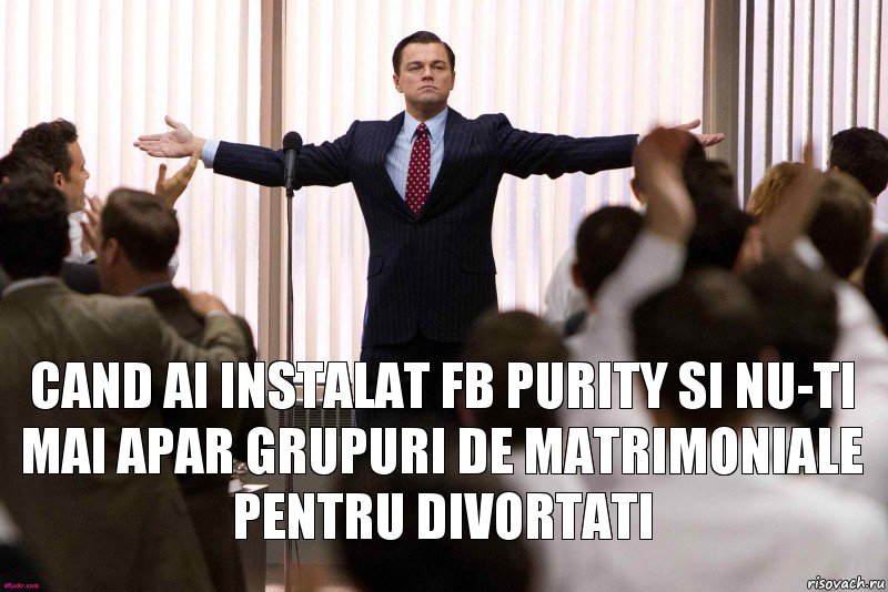 Cand ai instalat FB Purity si nu-ti mai apar grupuri de matrimoniale pentru divortati, Комикс   Уолтстрит успех