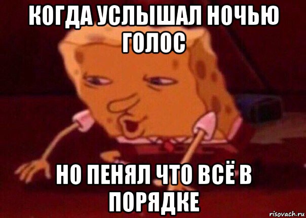 когда услышал ночью голос но пенял что всё в порядке, Мем    Bettingmemes