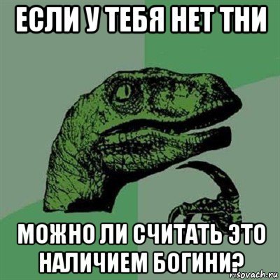 если у тебя нет тни можно ли считать это наличием богини?, Мем Филосораптор