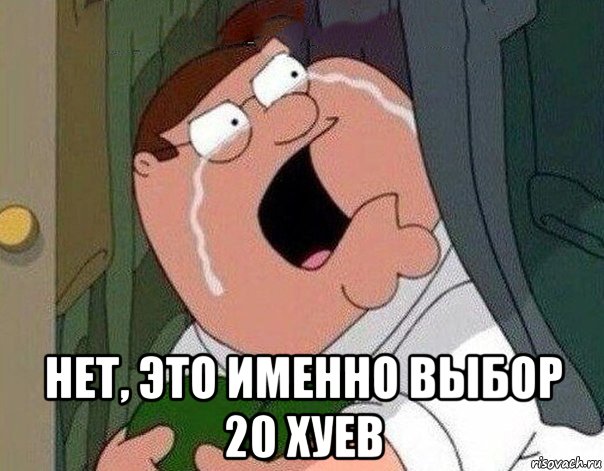  нет, это именно выбор 20 хуев, Мем Гриффин плачет