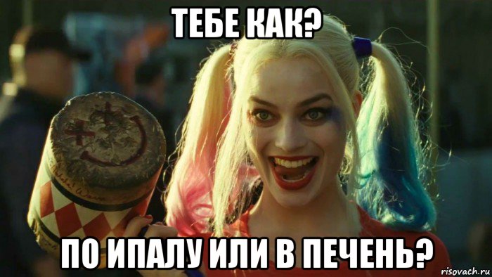 тебе как? по ипалу или в печень?, Мем    Harley quinn