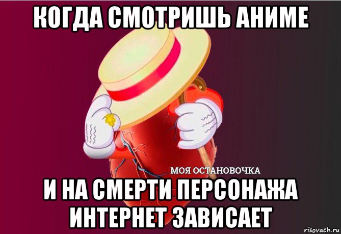 когда смотришь аниме и на смерти персонажа интернет зависает, Мем   Моя остановочка