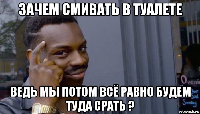 зачем смивать в туалете ведь мы потом всё равно будем туда срать ?, Мем Не делай не будет