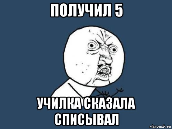 получил 5 училка сказала списывал, Мем Ну почему