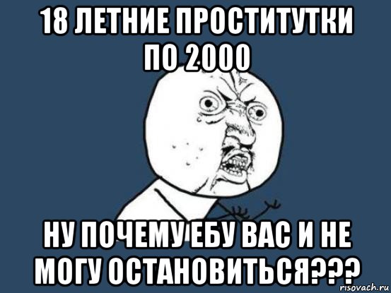 18 летние проститутки по 2000 ну почему ебу вас и не могу остановиться???, Мем Ну почему