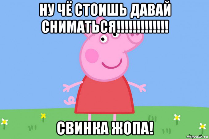 ну чё стоишь давай сниматься!!!!!!!!!!!!! свинка жопа!, Мем Пеппа