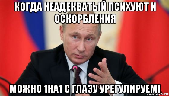 когда неадекватый психуют и оскорбления можно 1на1 с глазу урегулируем!