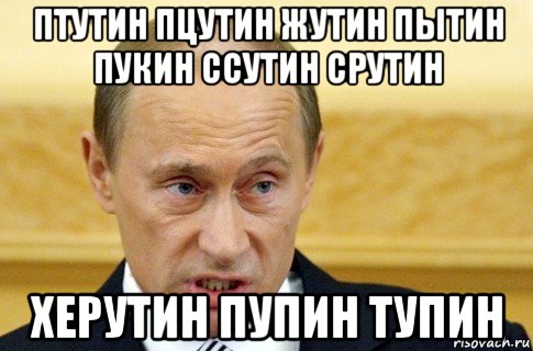 птутин пцутин жутин пытин пукин ссутин срутин херутин пупин тупин, Мем путин