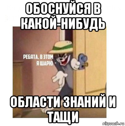 обоснуйся в какой-нибудь области знаний и тащи, Мем Ребята я в этом шарю