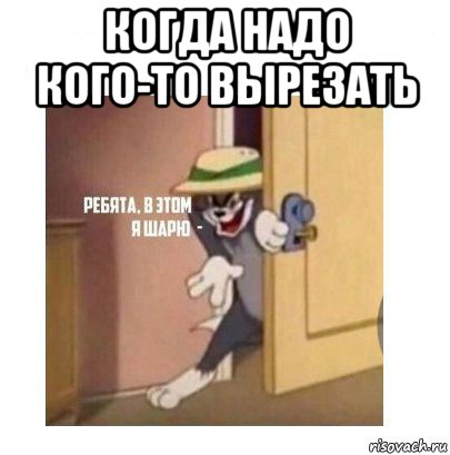 когда надо кого-то вырезать , Мем Ребята я в этом шарю