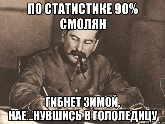 по статистике 90% смолян гибнет зимой, нае...нувшись в гололедицу