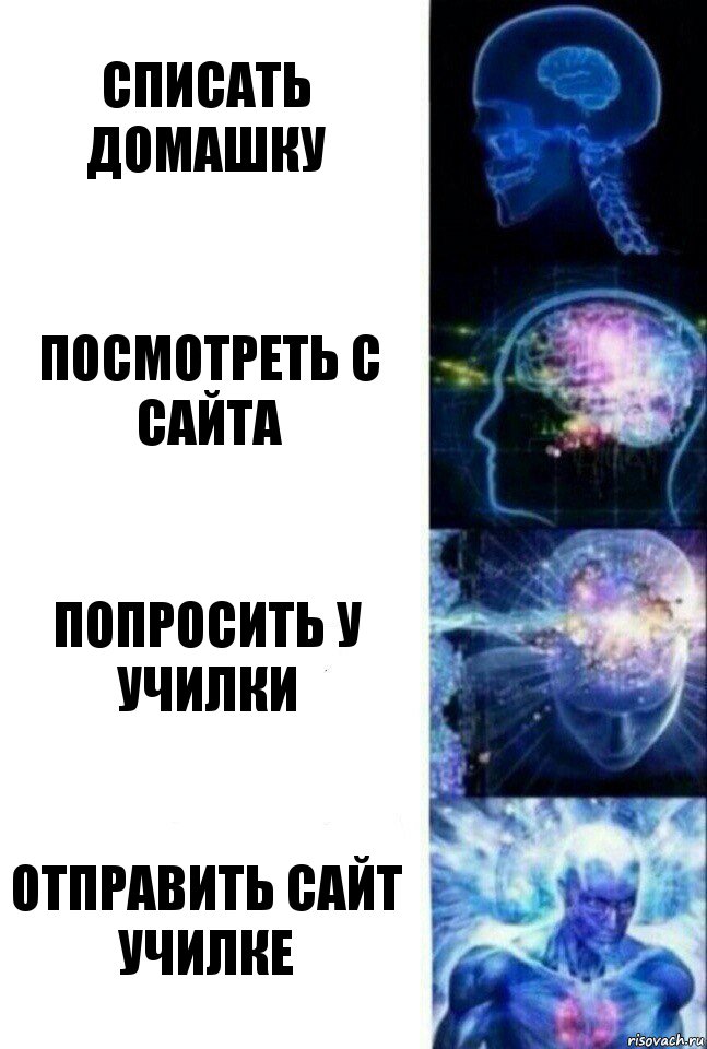 списать домашку посмотреть с сайта попросить у училки отправить сайт училке, Комикс  Сверхразум