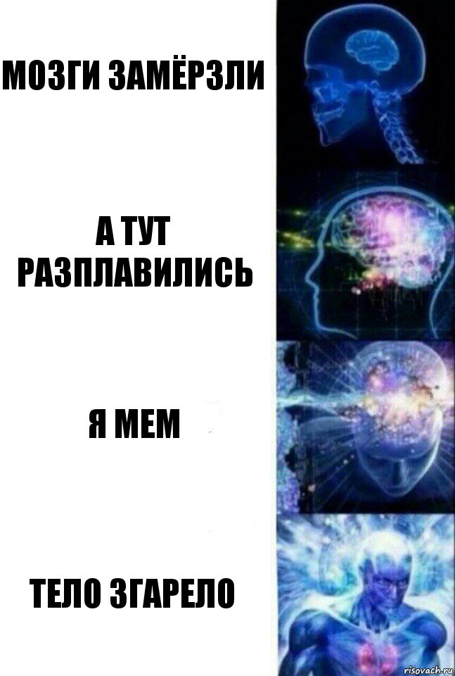 мозги замёрзли а тут разплавились я мем тело згарело, Комикс  Сверхразум