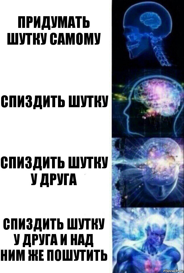 Придумать шутку самому Спиздить шутку Спиздить шутку у друга Спиздить шутку у друга и над ним же пошутить, Комикс  Сверхразум