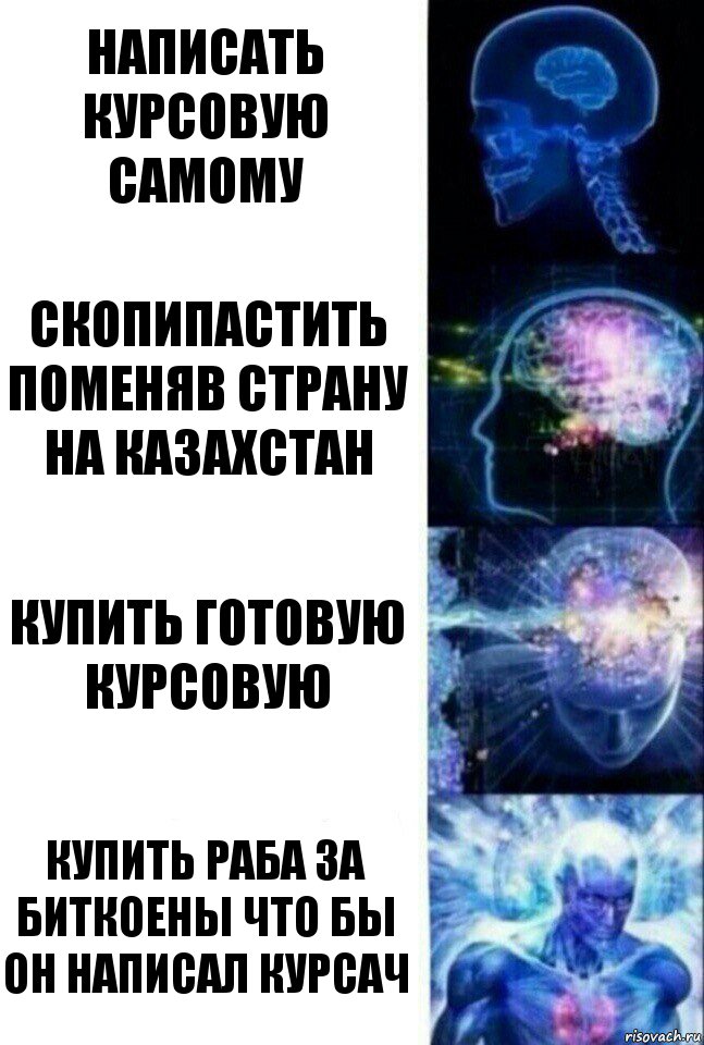 Написать курсовую самому Скопипастить поменяв страну на казахстан Купить готовую курсовую купить раба за биткоены что бы он написал курсач, Комикс  Сверхразум