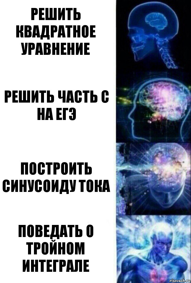 решить квадратное уравнение решить часть С на егэ построить синусоиду тока поведать о тройном интеграле, Комикс  Сверхразум