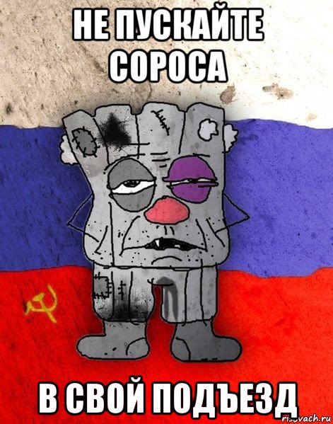 не пускайте сороса в свой подъезд, Мем Ватник