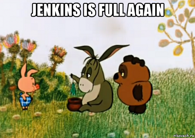 jenkins is full again , Мем Винни Пух Пятачок и Иа