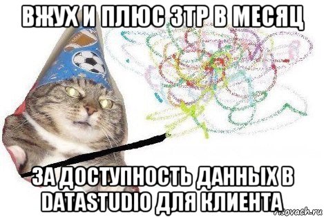 вжух и плюс 3тр в месяц за доступность данных в datastudio для клиента, Мем Вжух