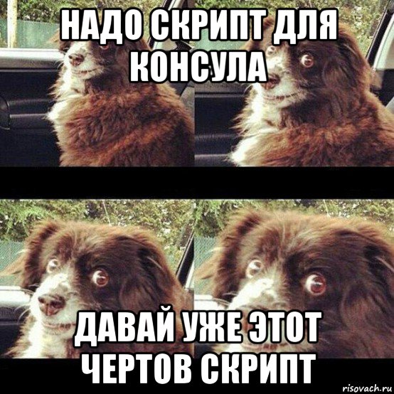 надо скрипт для консула давай уже этот чертов скрипт, Мем Заводи это дерьмо