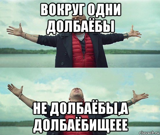 вокруг одни долбаёбы не долбаёбы,а долбаёбищеее, Мем Безлимитище