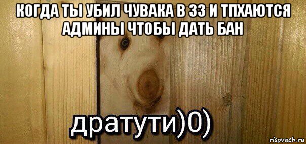 когда ты убил чувака в зз и тпхаются админы чтобы дать бан 