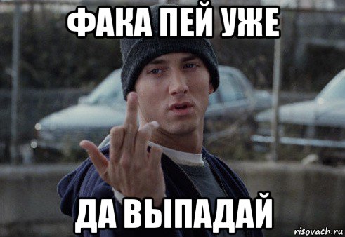 фака пей уже да выпадай, Мем  Eminem