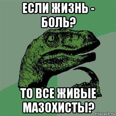 если жизнь - боль? то все живые мазохисты?, Мем Филосораптор